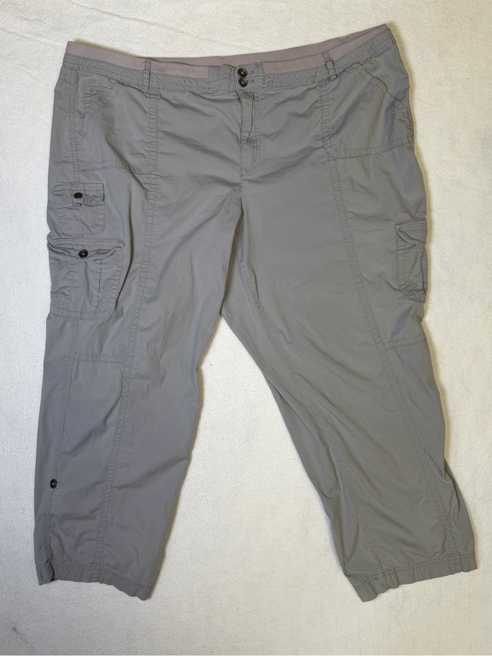 Established 1962 Gray Cargo Capri Pants Plus Size 24W